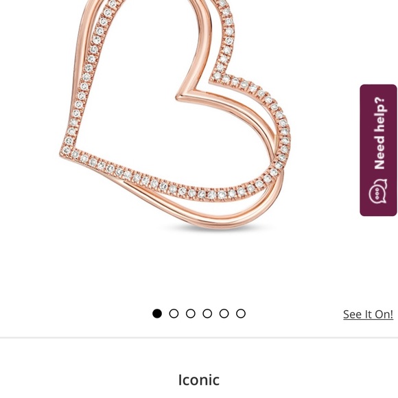 Vera Wang Rose Gold Kindred Heart Diamond Necklace - Picture 2 of 5